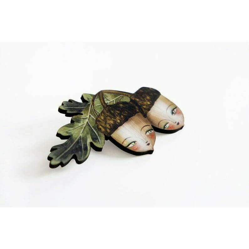 Acorns Brooch by Laliblue