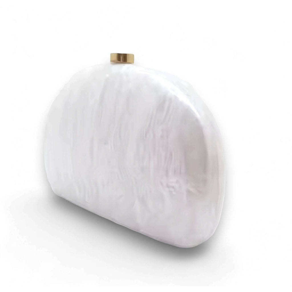 Acrylic Clutch or Crossbody Handbag - White