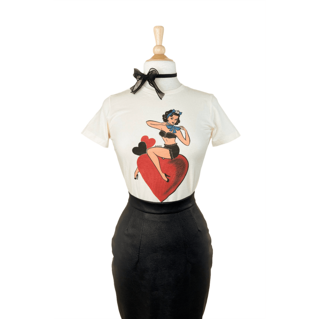 All My Love Fitted Tee in Ivory 3XL