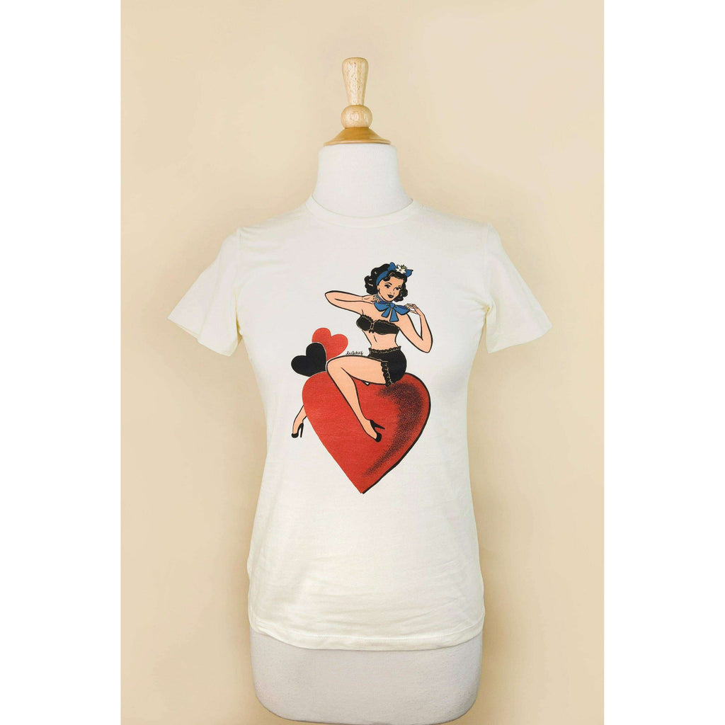 All My Love Fitted Tee in Ivory 3XL