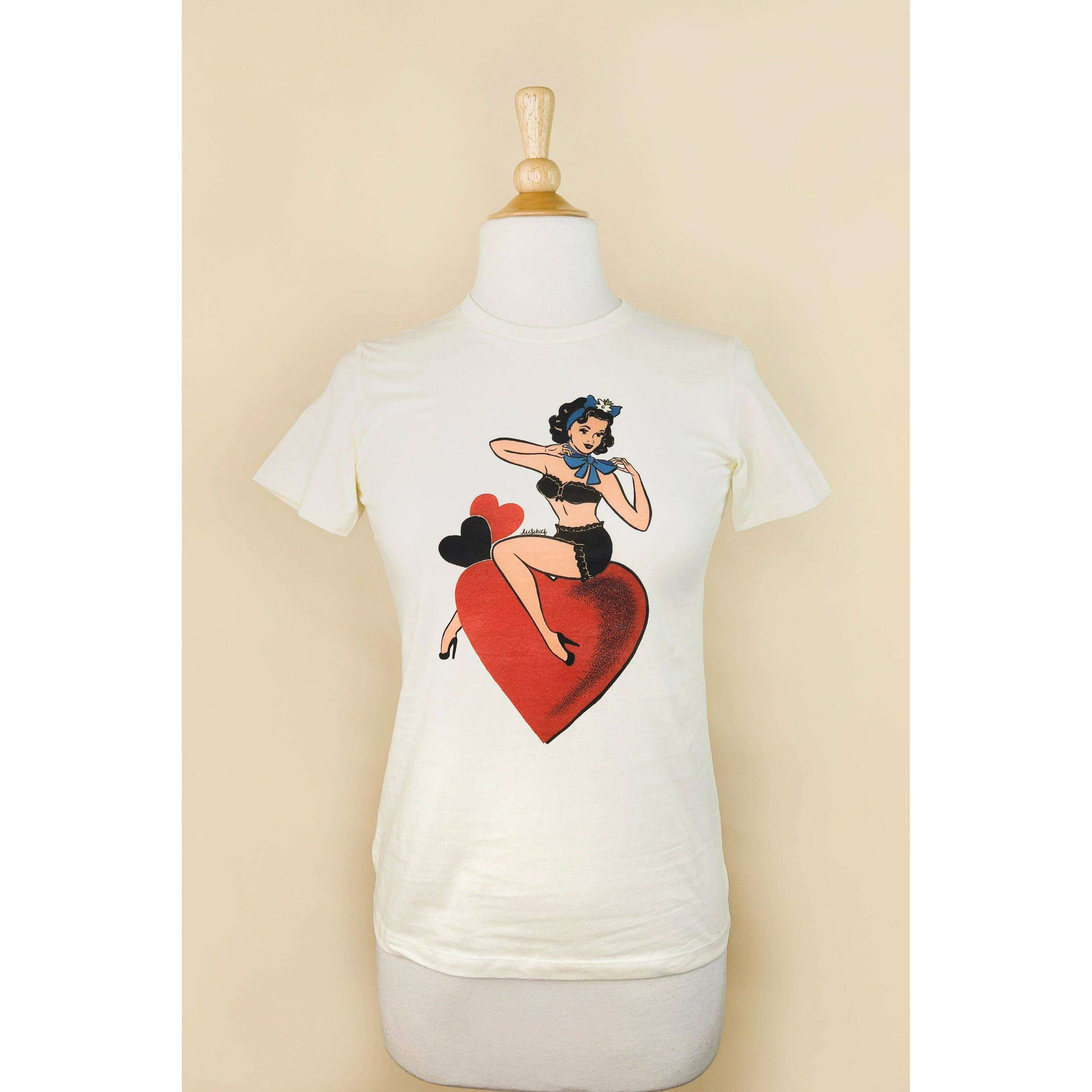 All My Love Fitted Tee in Ivory 3XL