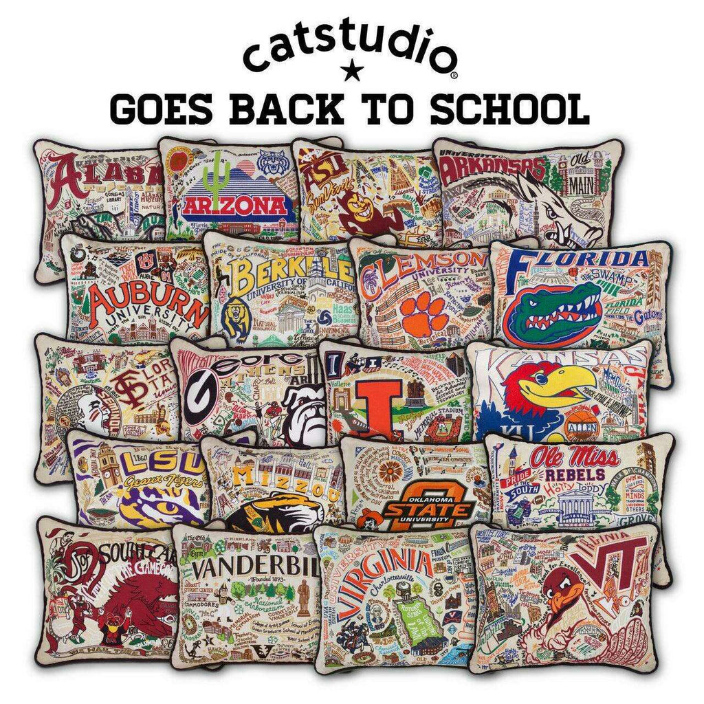 Arkansas, University of Collegiate Hand-Embroidered Pillow