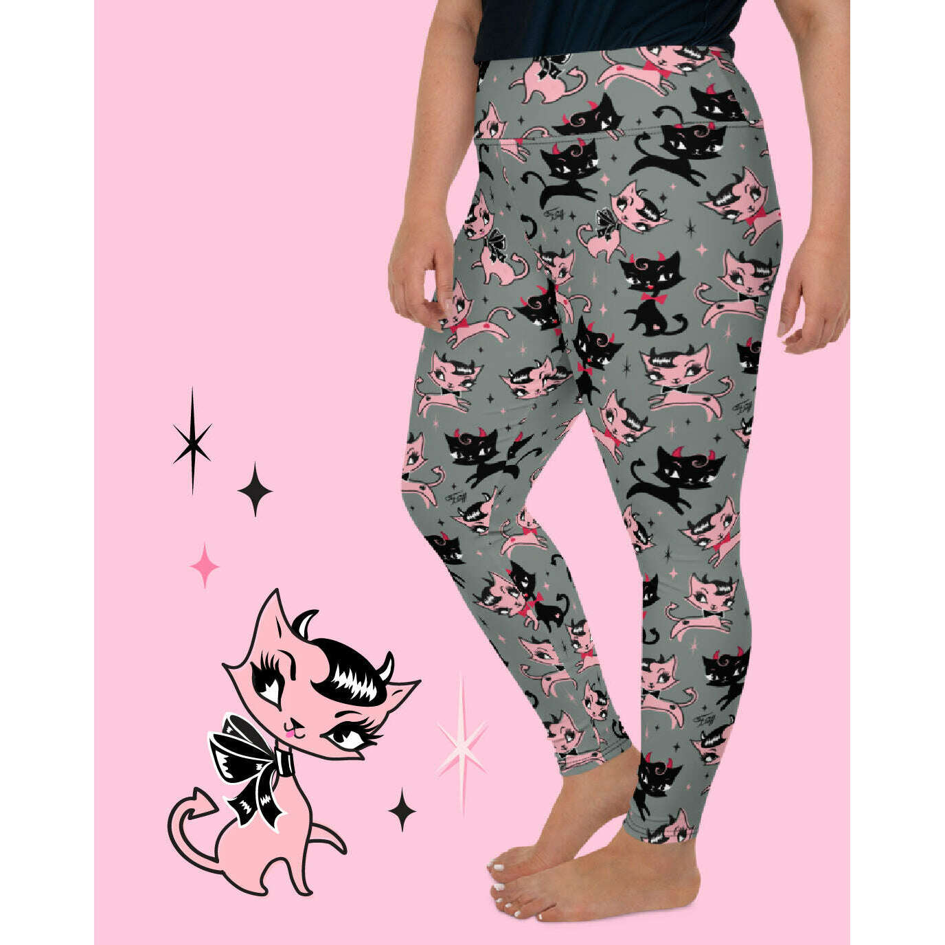 Bad Kitty Leggings by Miss Fluff x Lipstick & Chrome OS