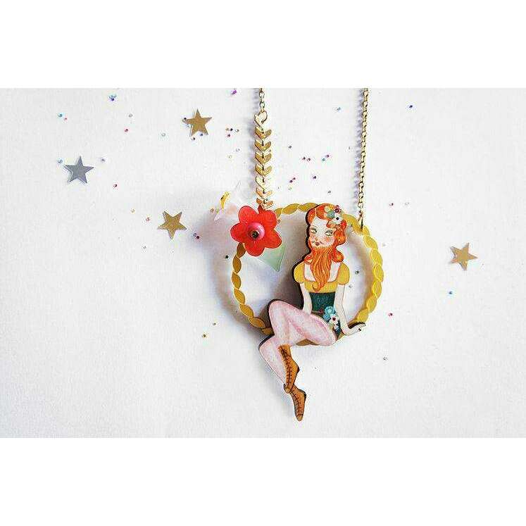 Bearded Woman Halloween Necklace by Laliblue