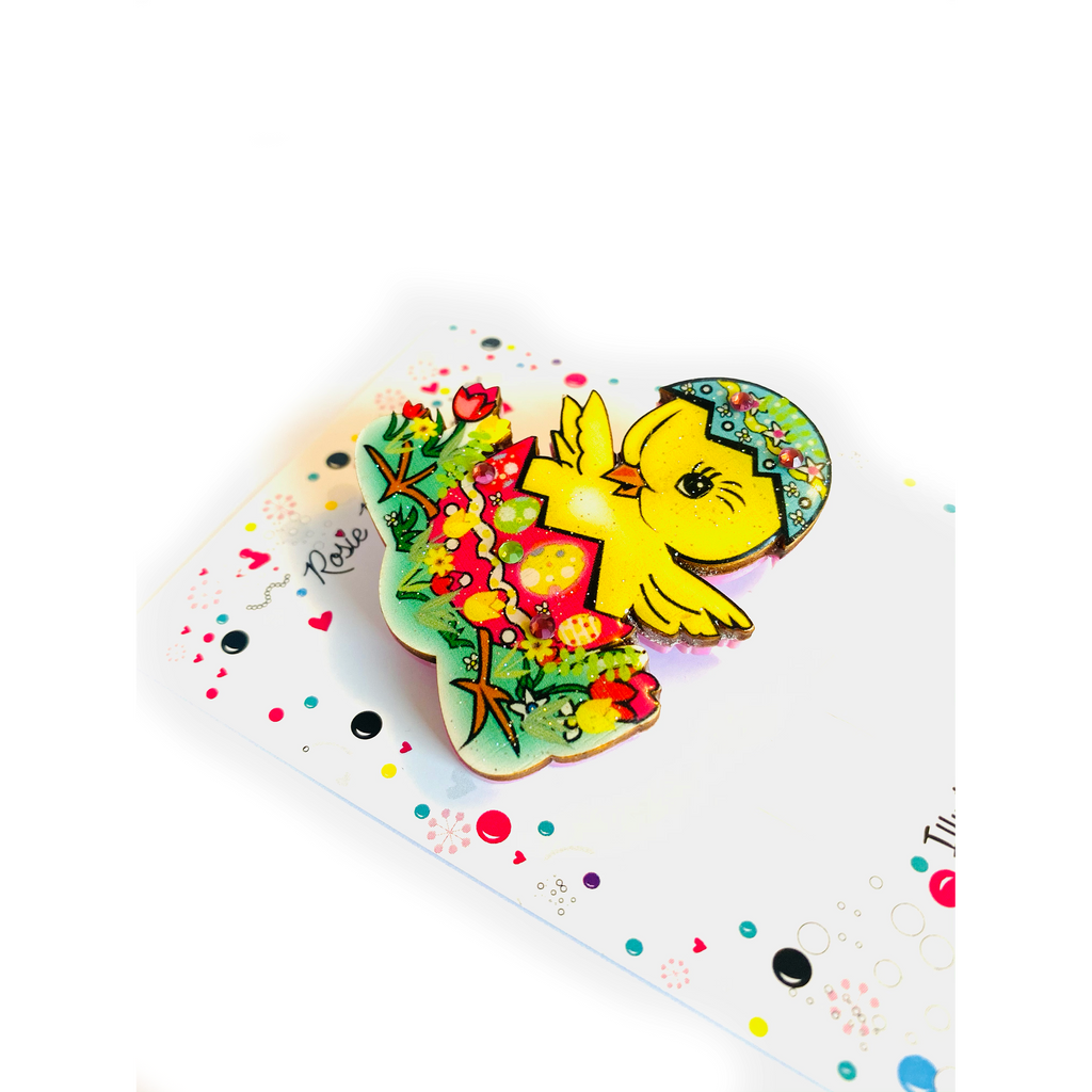Benny the Easter Chick Brooch by Rosie Rose Parker