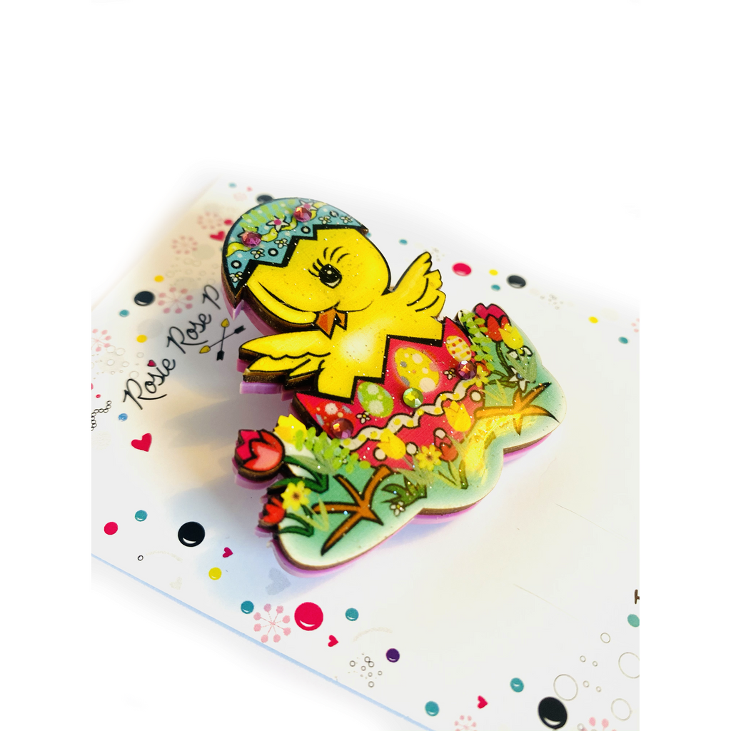 Benny the Easter Chick Brooch by Rosie Rose Parker
