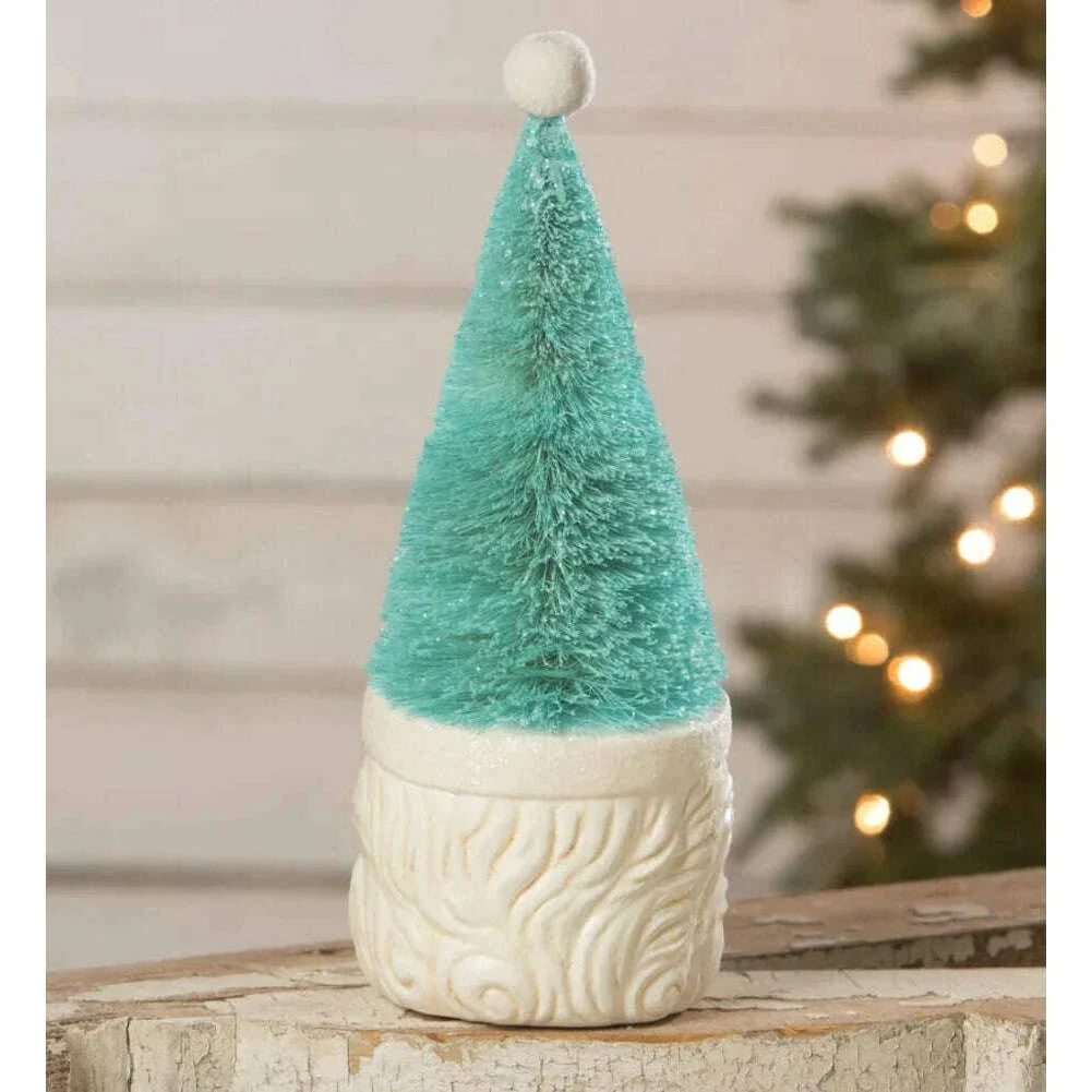 Bottle Brush Santa Blue Figure by Bethany Lowe Designs -11"