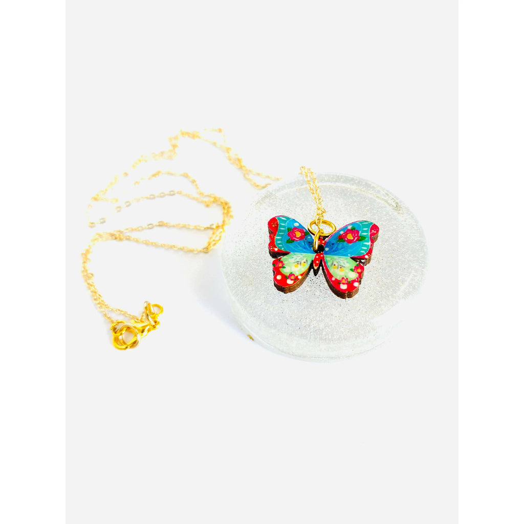 Butterfly Necklace on Gold Chain by Rosie Rose Parker