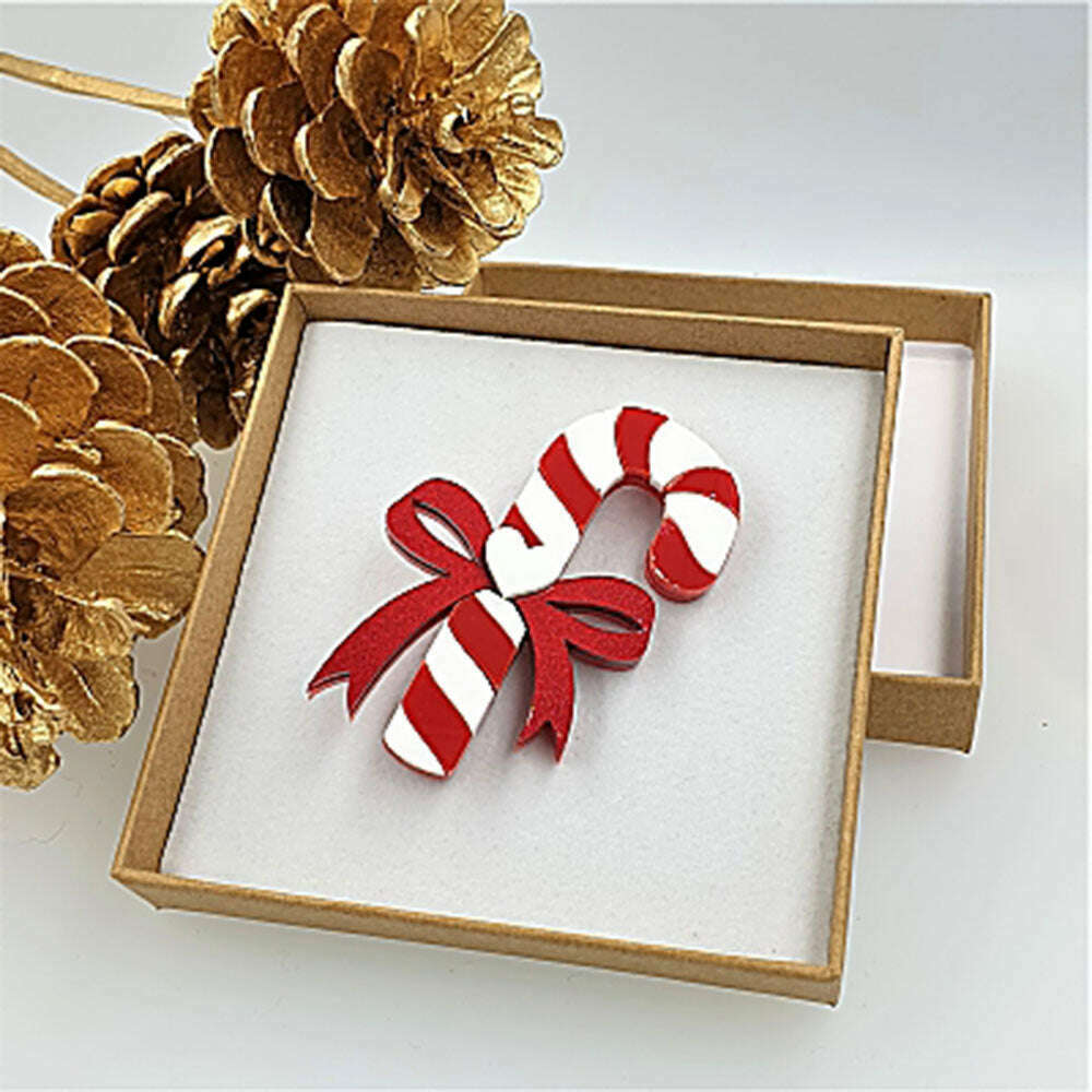 Candy Cane Brooch by Cherryloco