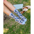 Casper and Trees Sheer Crew Socks