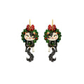 Cat in A Christmas Wreath Earrings by Laliblue – Retro Statement Jewelry Laliblue