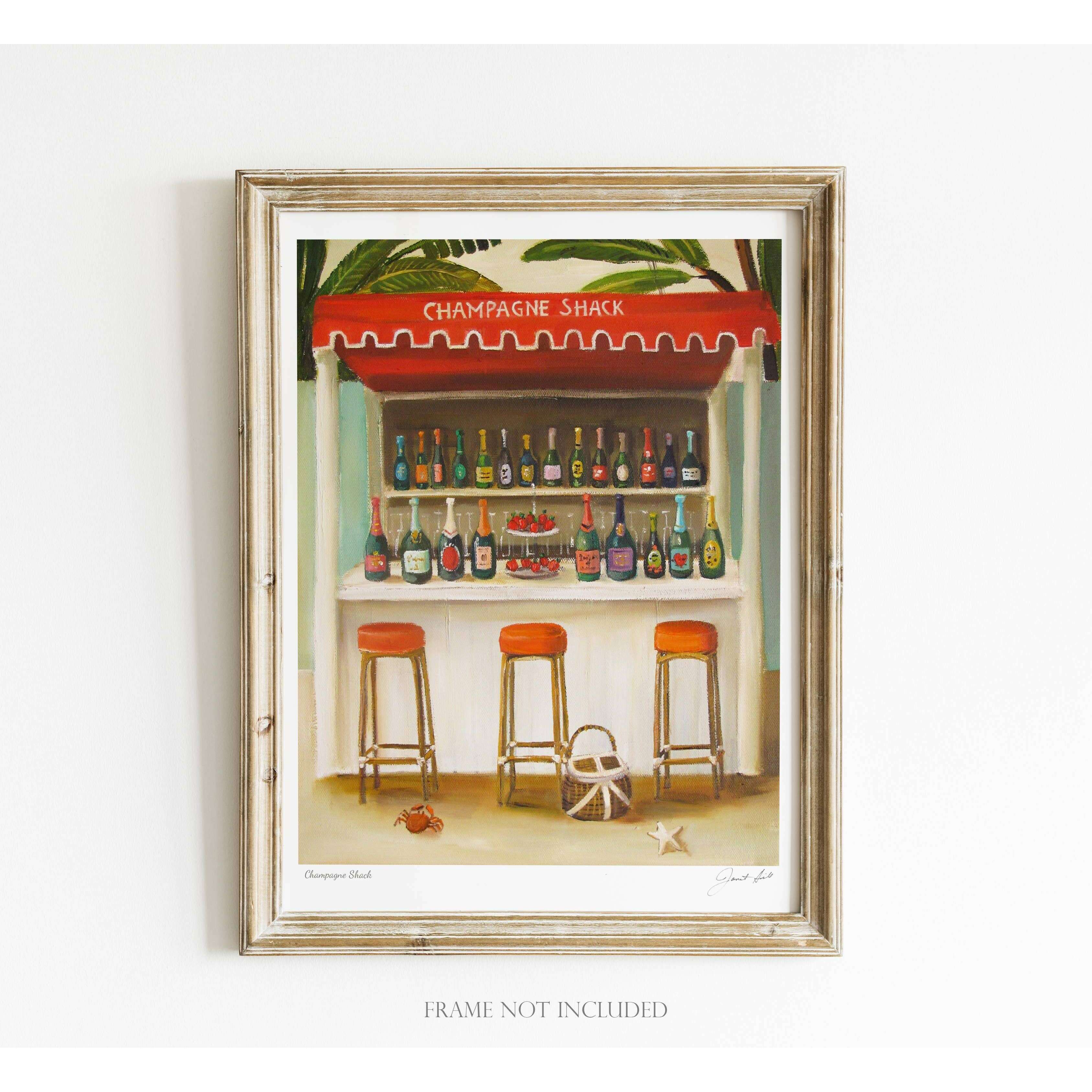 Champagne Shack Art Print - 8.5 X 11" by Janet Hill