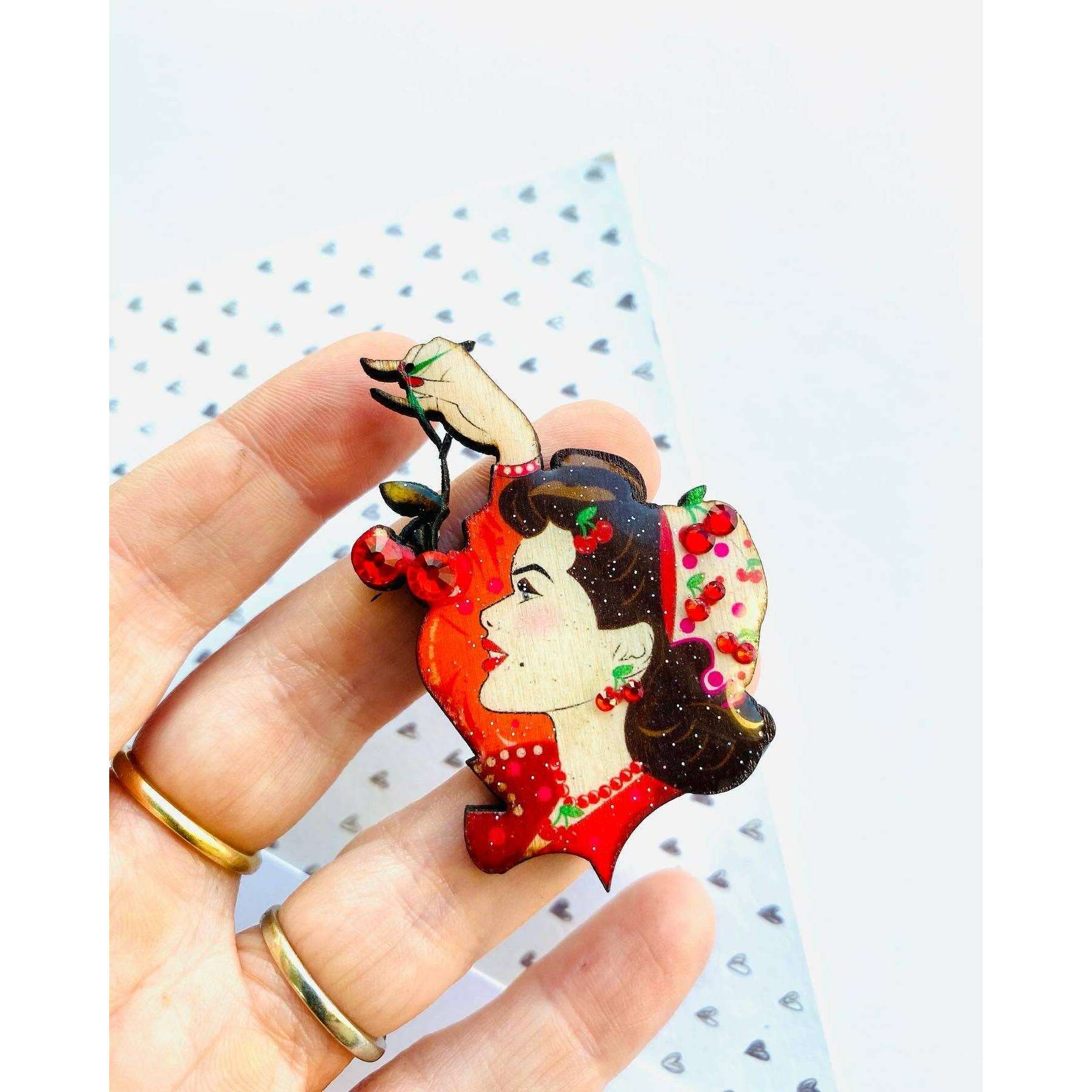 Cherry My Darling Mini Brooch by Rosie Rose Parker