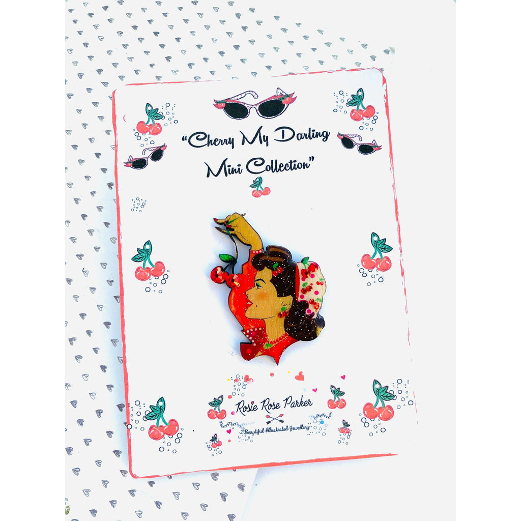 Cherry My Darling Mini Brooch by Rosie Rose Parker