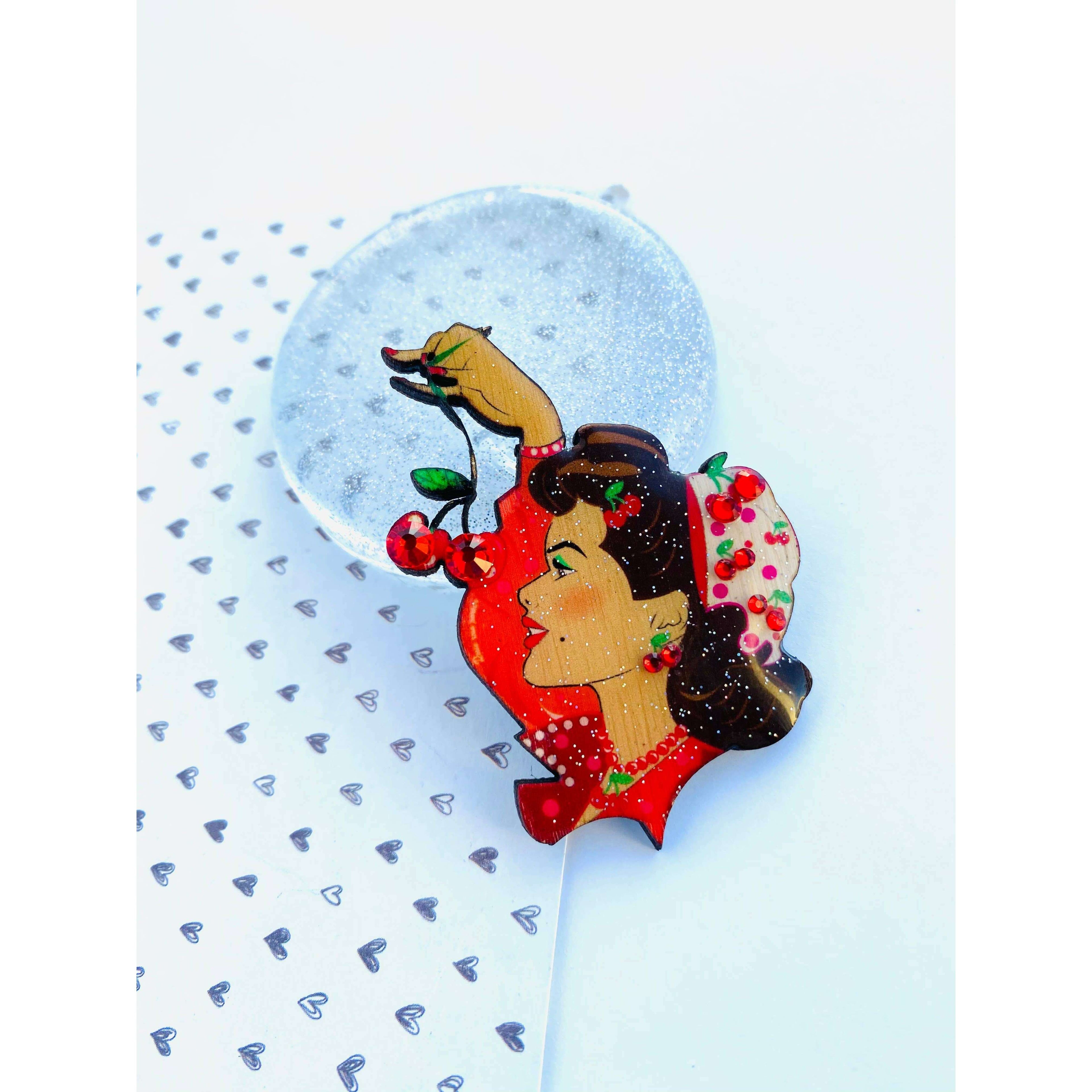 Cherry My Darling Mini Brooch by Rosie Rose Parker