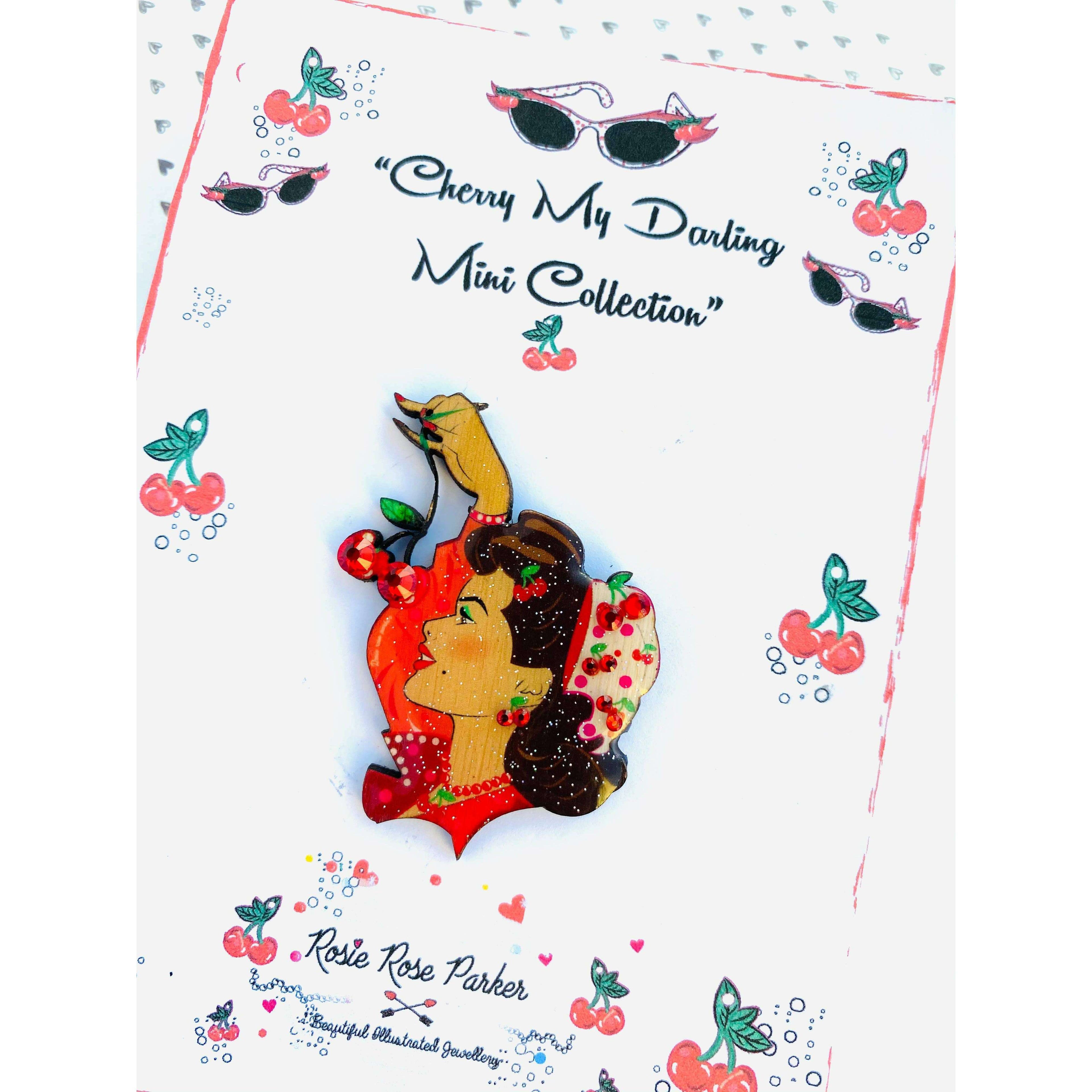 Cherry My Darling Mini Brooch by Rosie Rose Parker