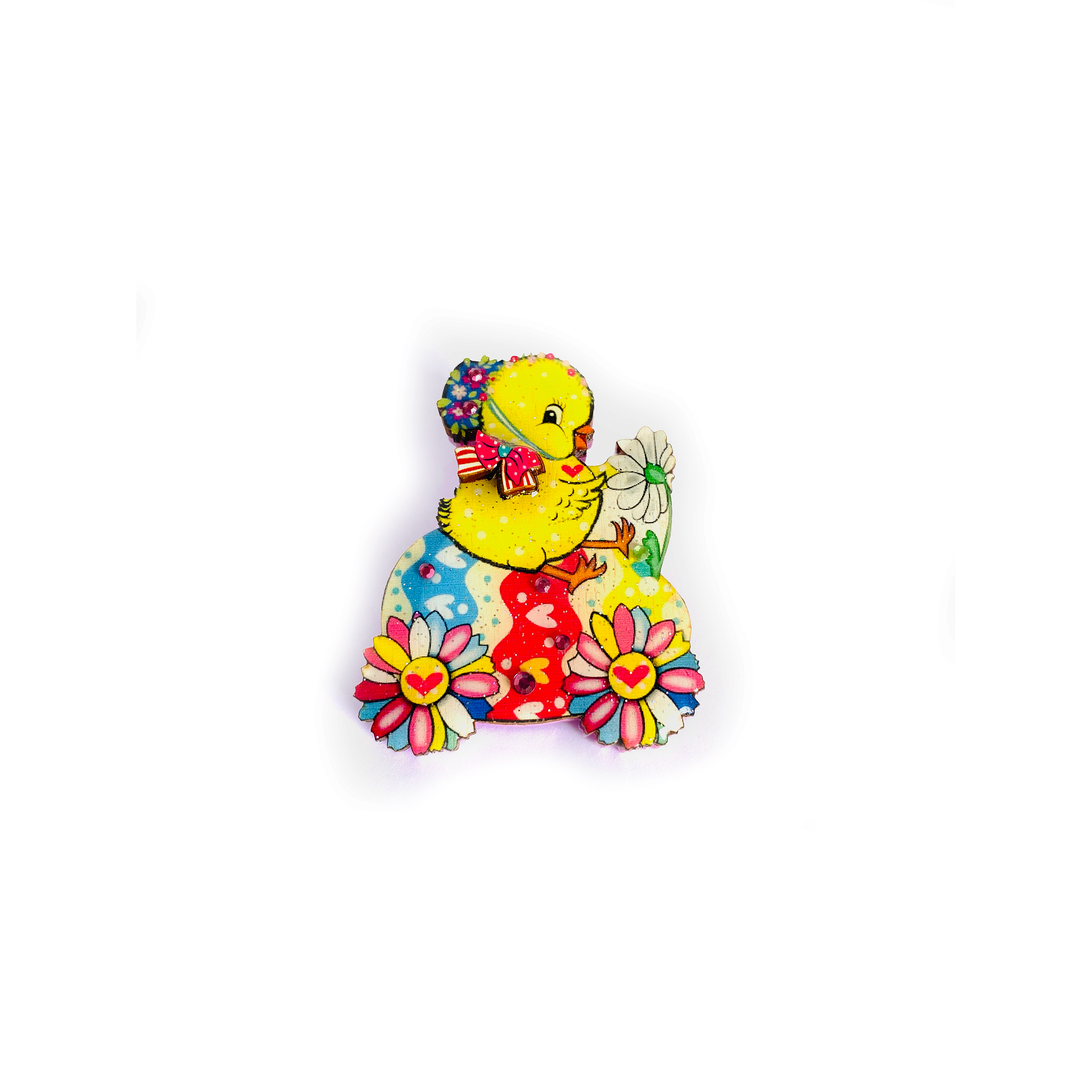 Chickadee Goes Riding Brooch by Rosie Rose Parker