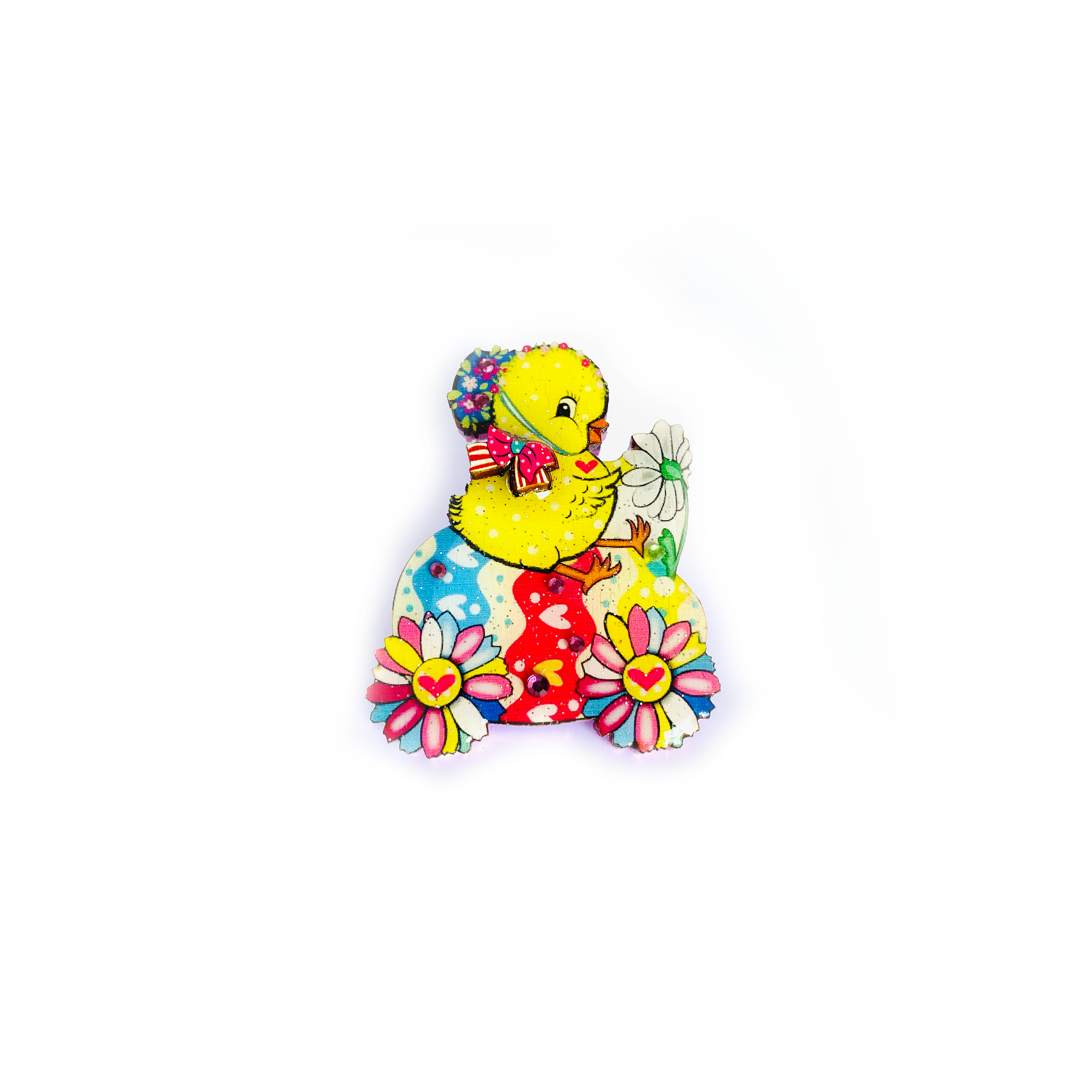 Chickadee Goes Riding Brooch by Rosie Rose Parker