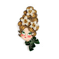 Christmas Blonde Hair Brooch with Earring Set by Laliblue – Retro Kitschy Statement Brooch for Collectors