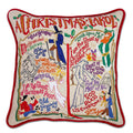 Christmas Carol Hand-Embroidered Pillow by Cat Studio