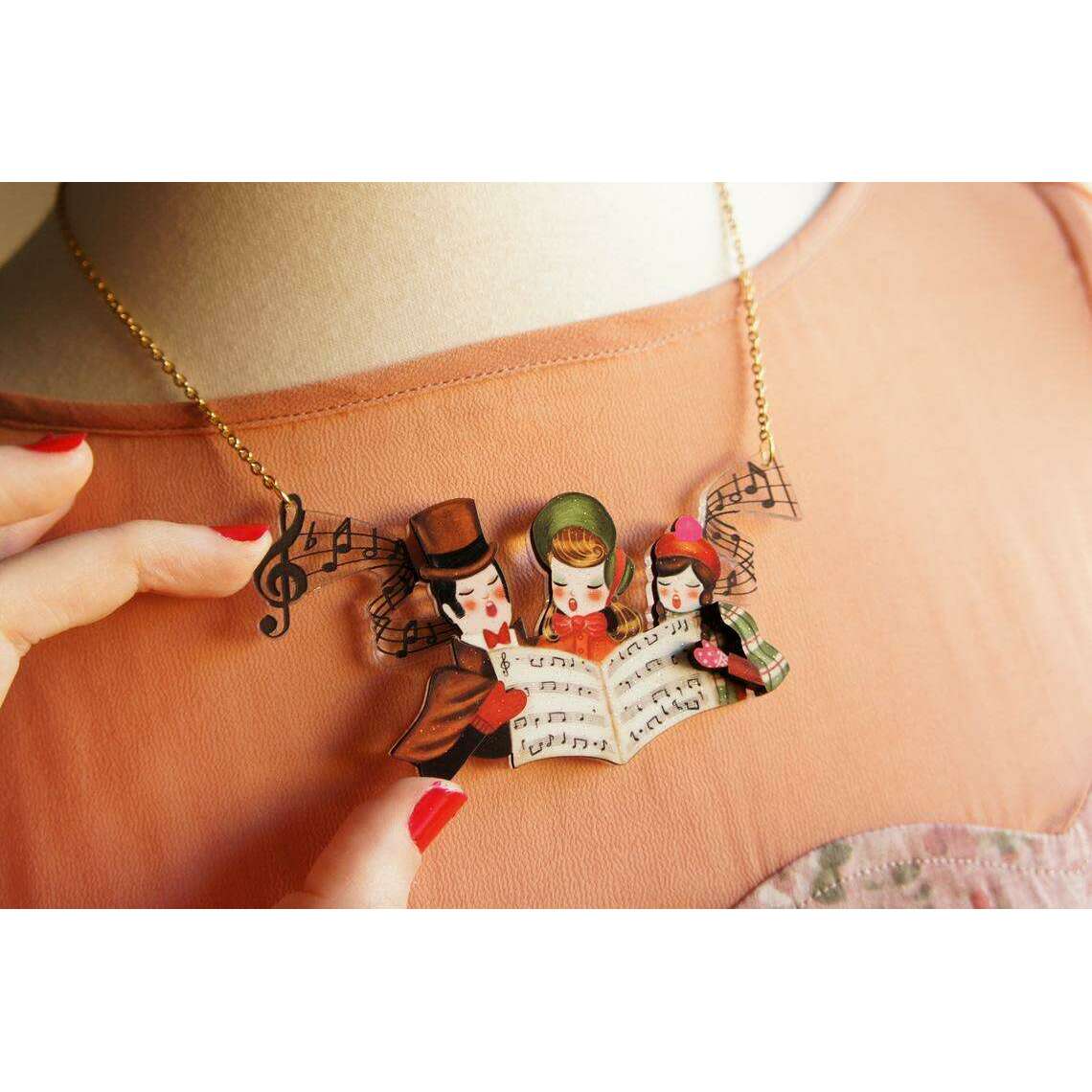 Christmas Carols Necklace by Laliblue