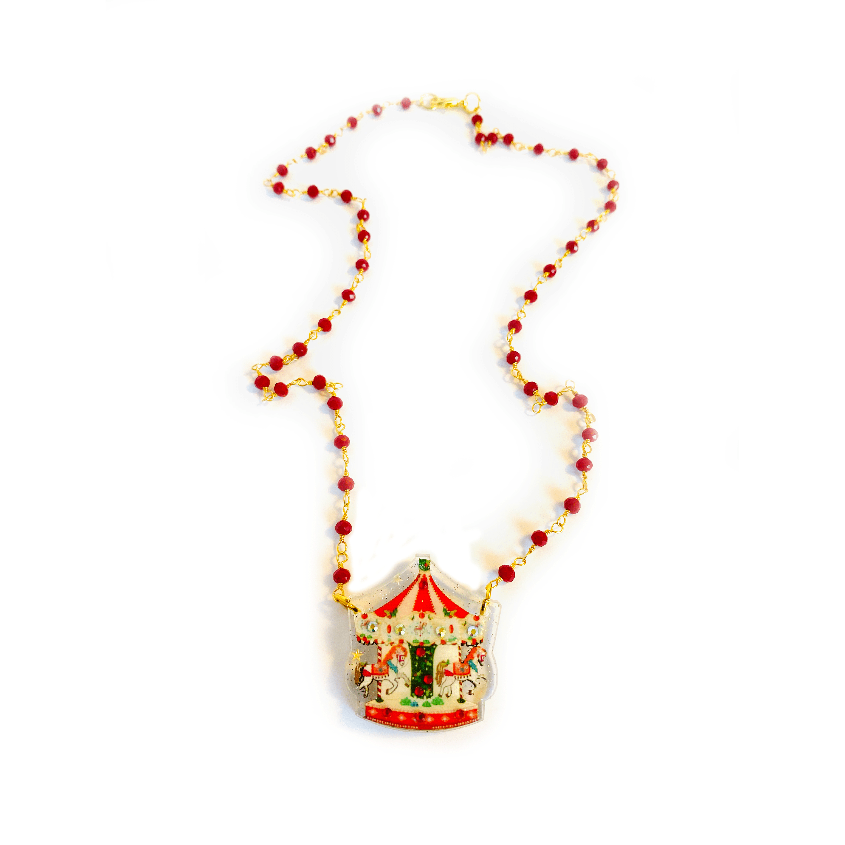 Christmas Carousel Necklace by Rosie Rose Parker