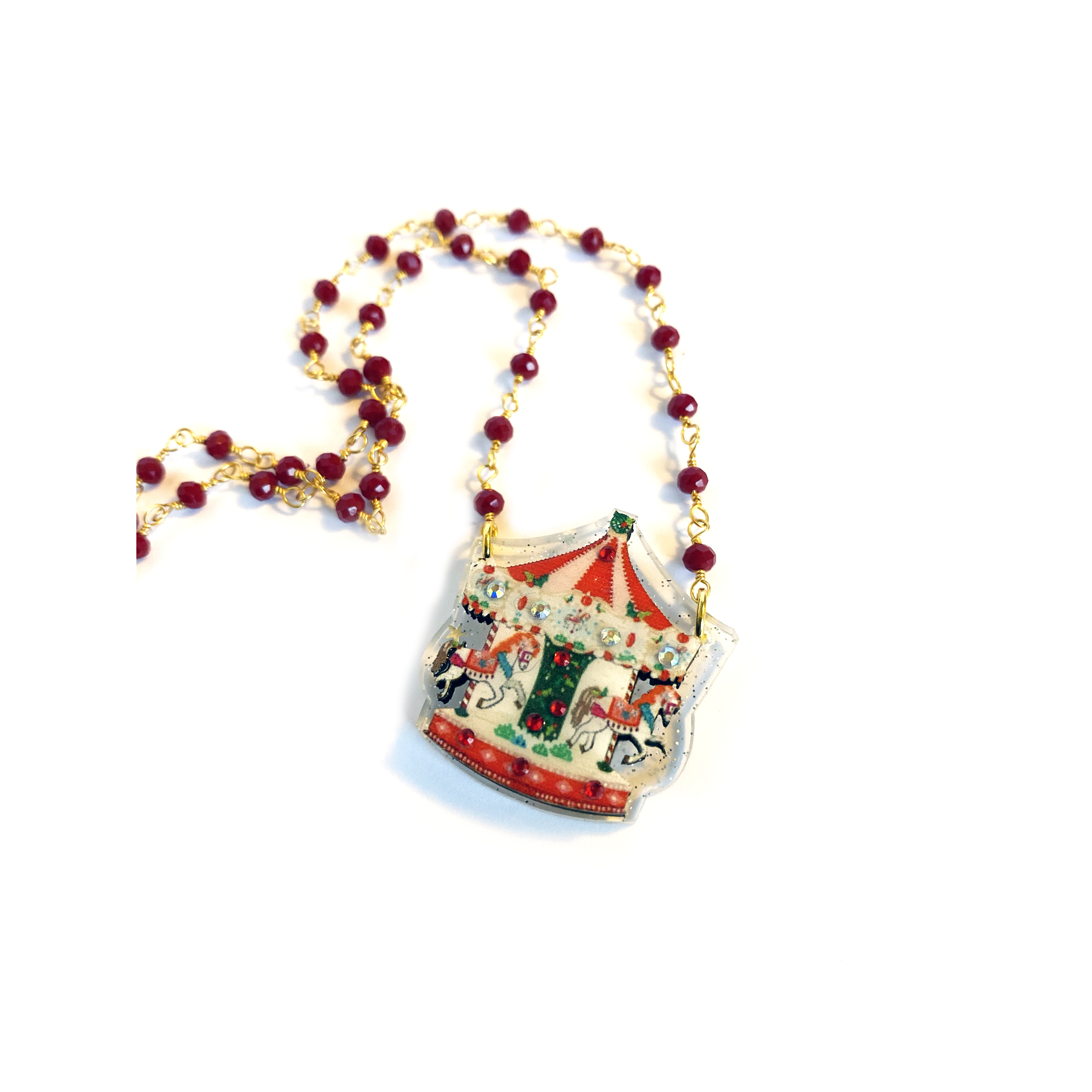 Christmas Carousel Necklace by Rosie Rose Parker