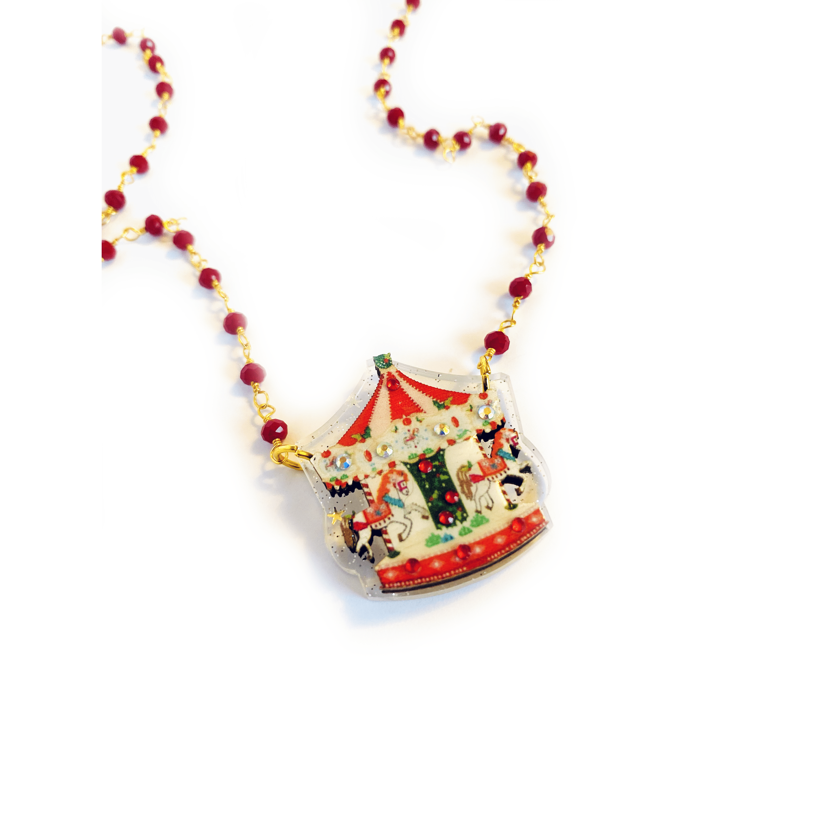 Christmas Carousel Necklace by Rosie Rose Parker