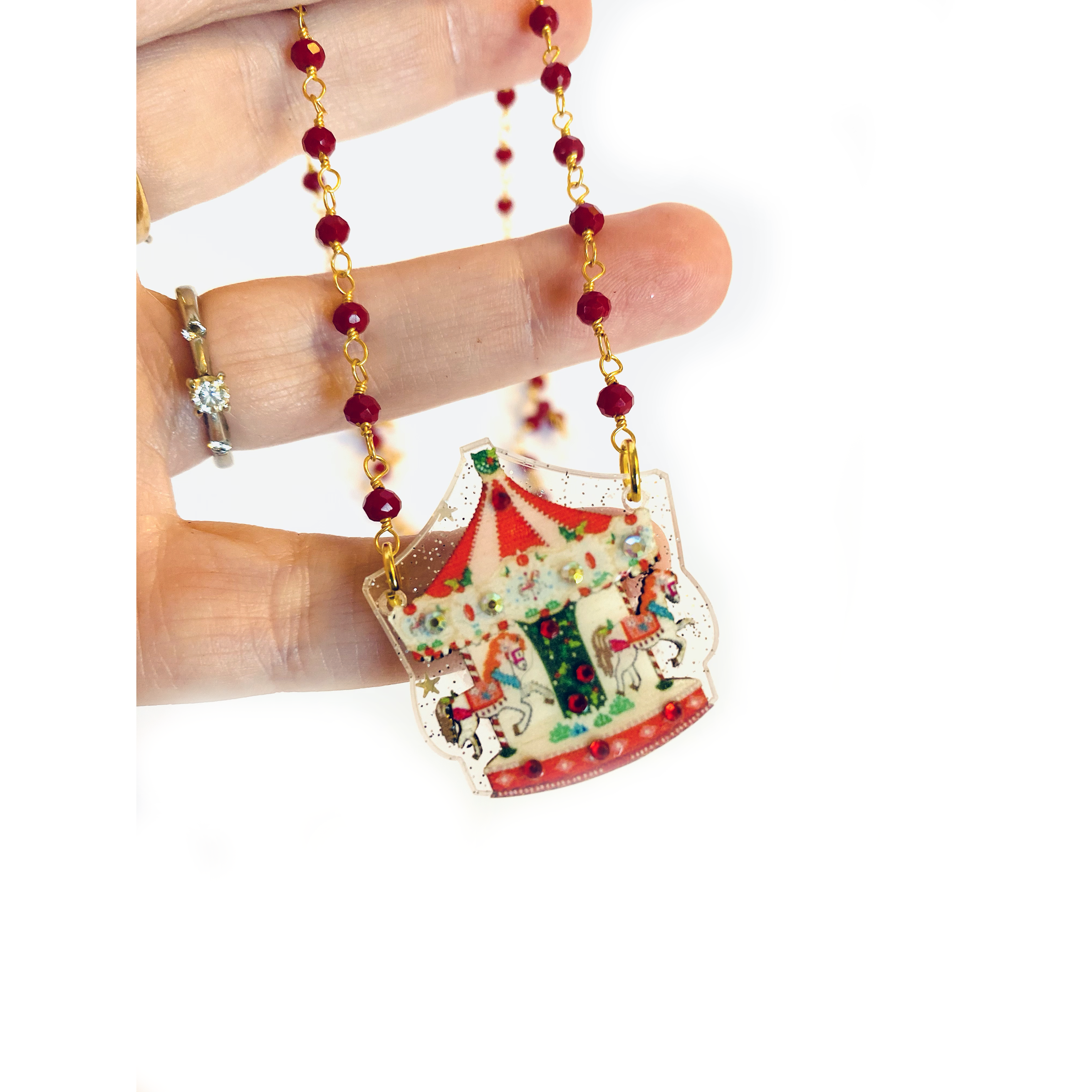 Christmas Carousel Necklace by Rosie Rose Parker
