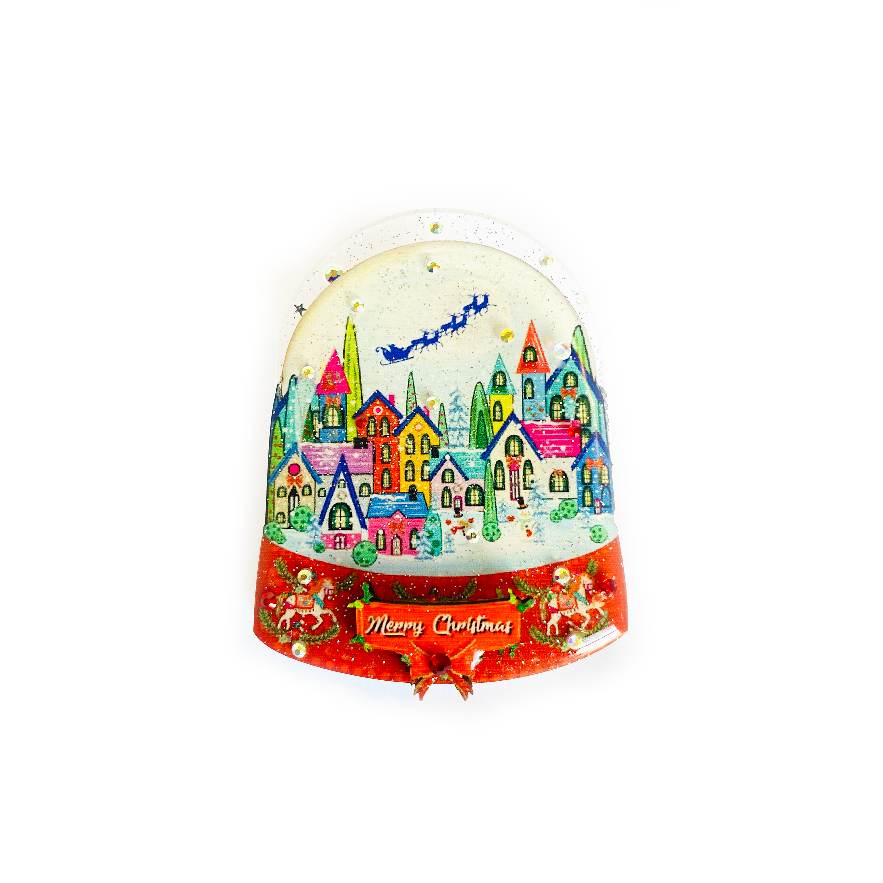 Christmas Snow Globe Brooch by Rosie Rose Parker