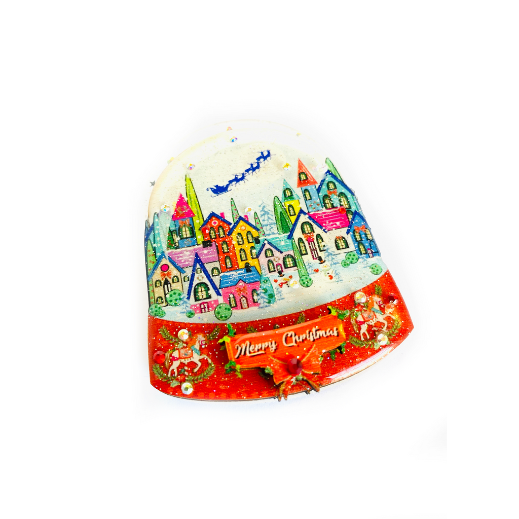 Christmas Snow Globe Brooch by Rosie Rose Parker