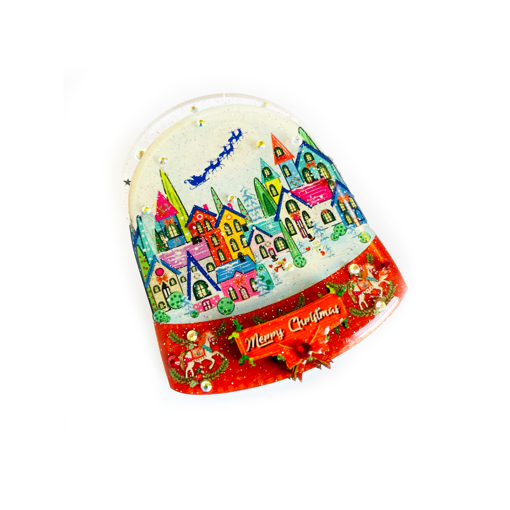 Christmas Snow Globe Brooch by Rosie Rose Parker