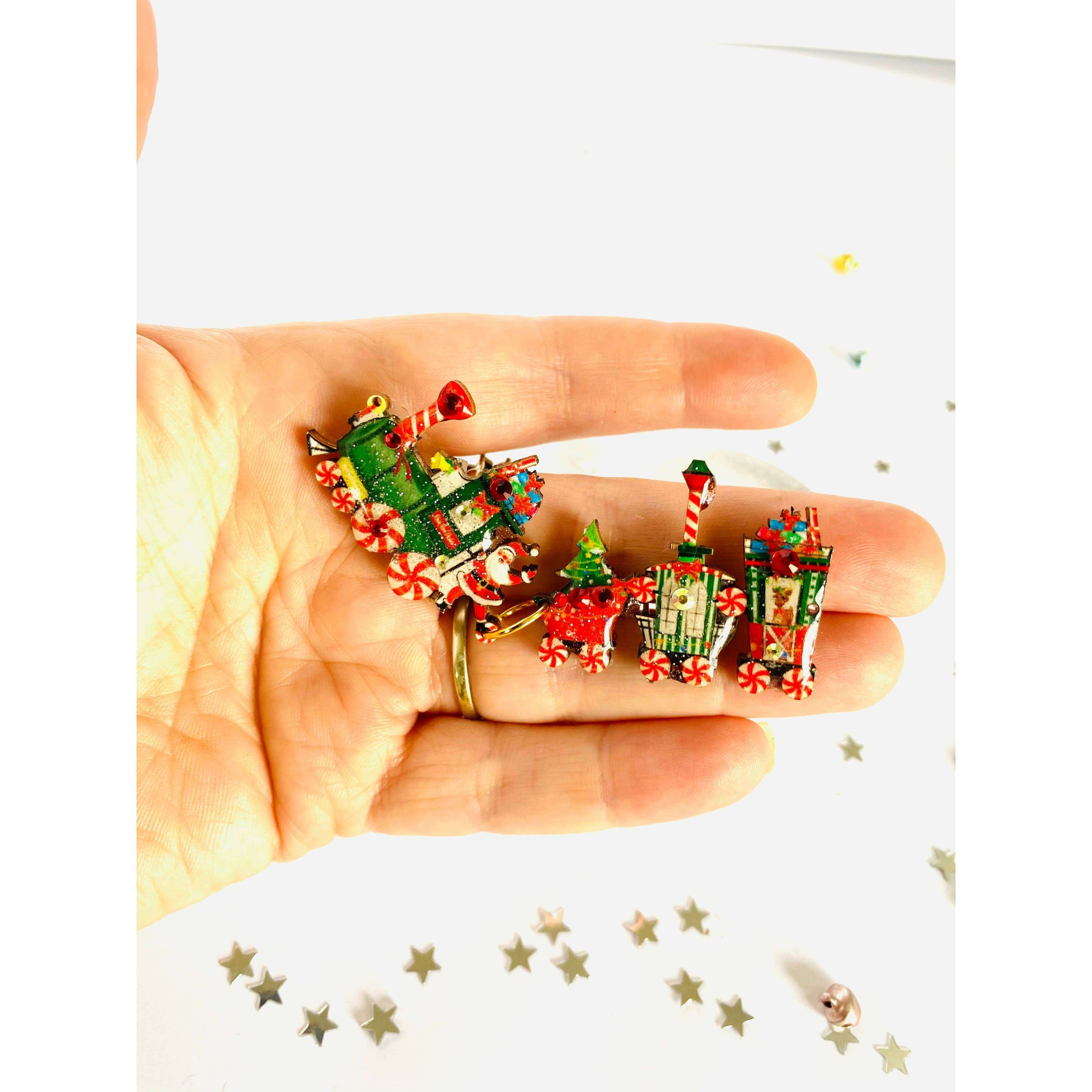 Christmas Train Brooch by Rosie Rose Parker