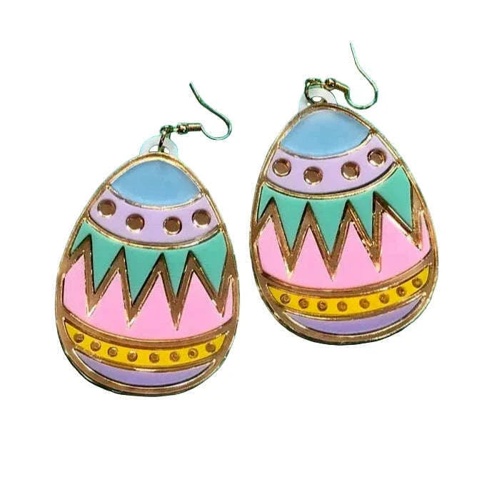 Colorful Easter Egg Acrylic Earrings