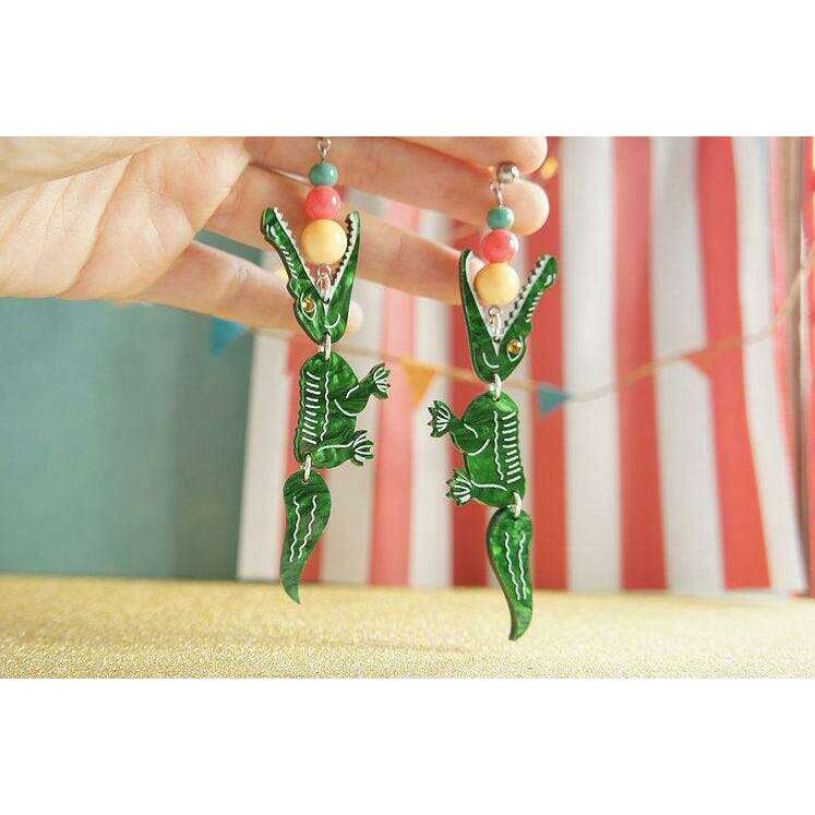 Crocodile Earrings by Laliblue