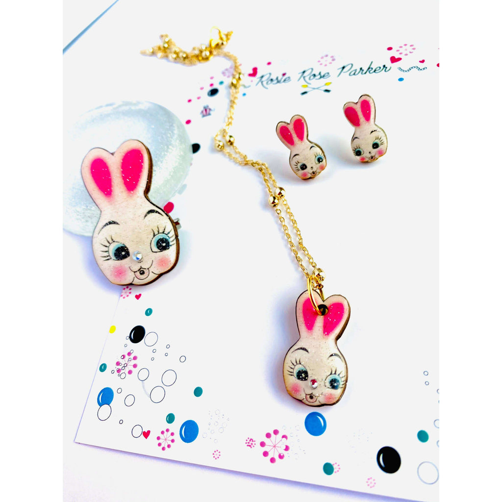 Dainty Easter Rabbit Pin/ Brooch by Rosie Rose Parker