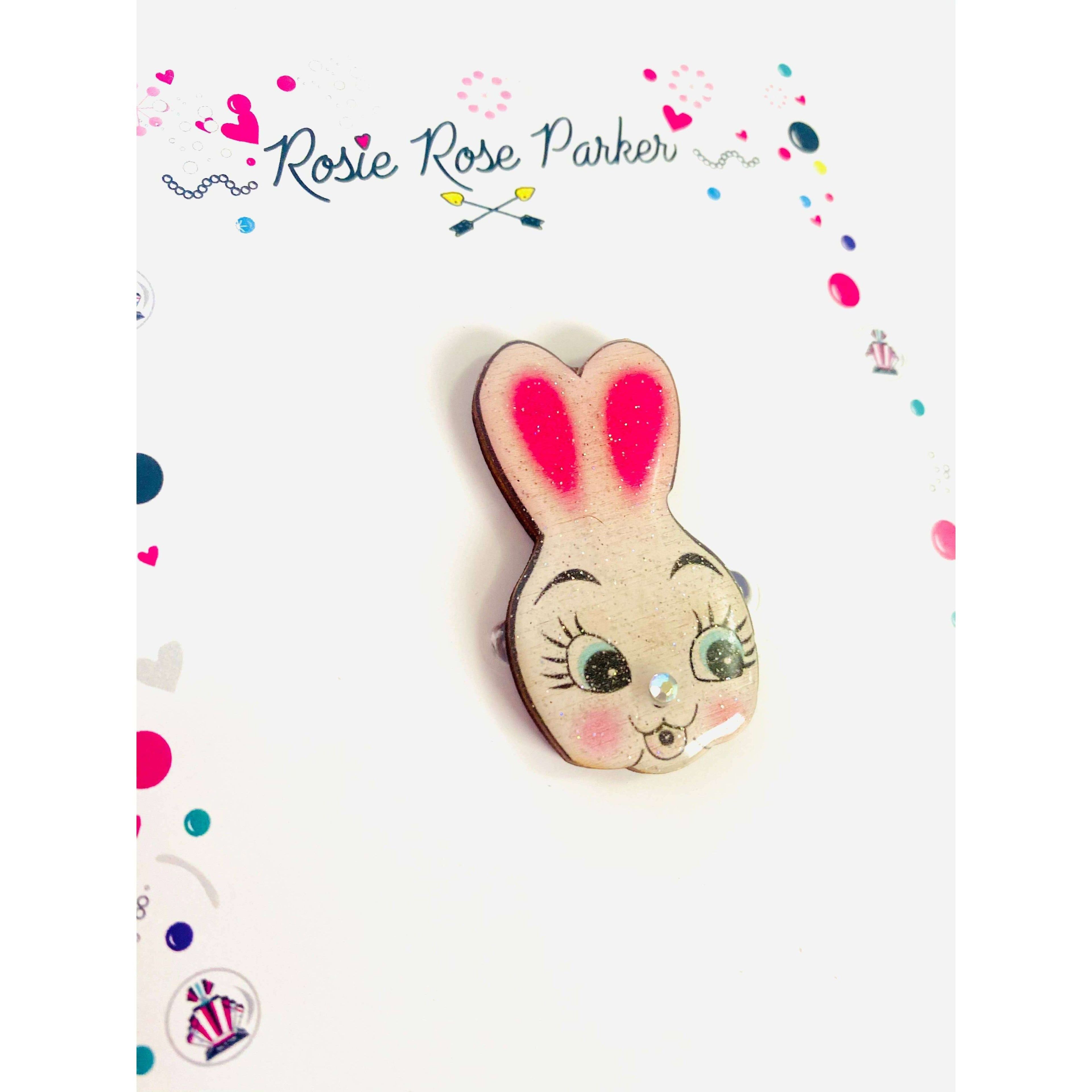 Dainty Easter Rabbit Pin/ Brooch by Rosie Rose Parker