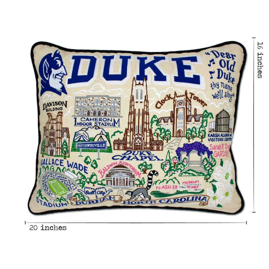 Duke University Collegiate Embroidered Pillow by CatStudio