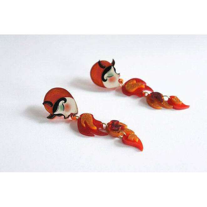 Fire Breather Earrings Halloween Earrings by Laliblue
