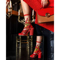 Flaming Cheetah Sheer Crew Sock