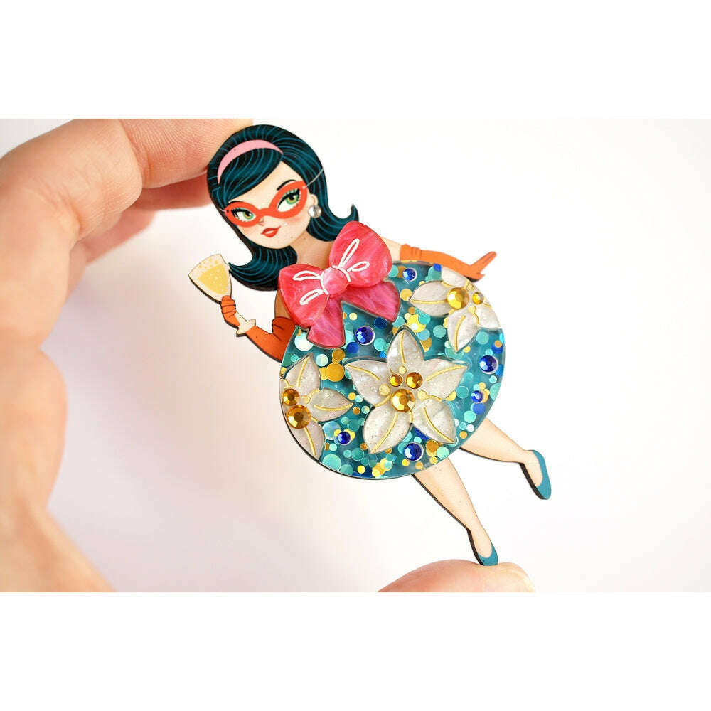 Floral Christmas Tree Lady Ornament Brooch by Laliblue