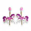 Funfair Carousel Horse Acrylic Earrings by Lipstick & Chrome x Makokot