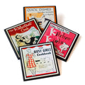 Funny Vintage Cookbook Cover Kitchen Coasters