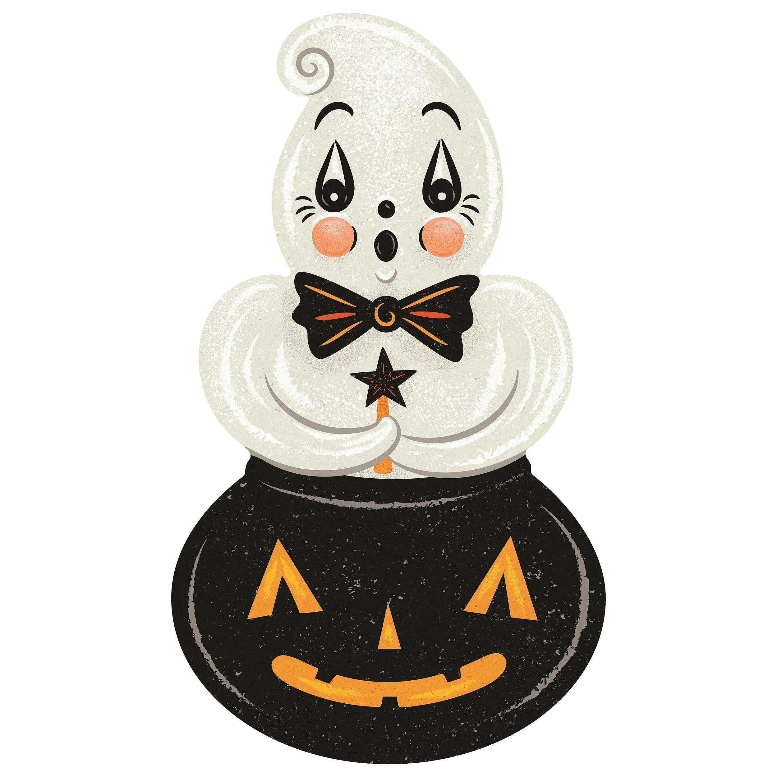 Ghostie in Caudron 56" Die Cut Vinyl Halloween Floor Decor by Johanna Parker