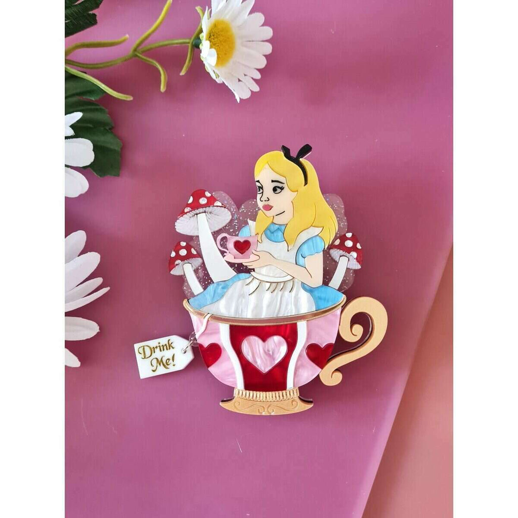 Girl in a Teacup Brooch by Cherryloco
