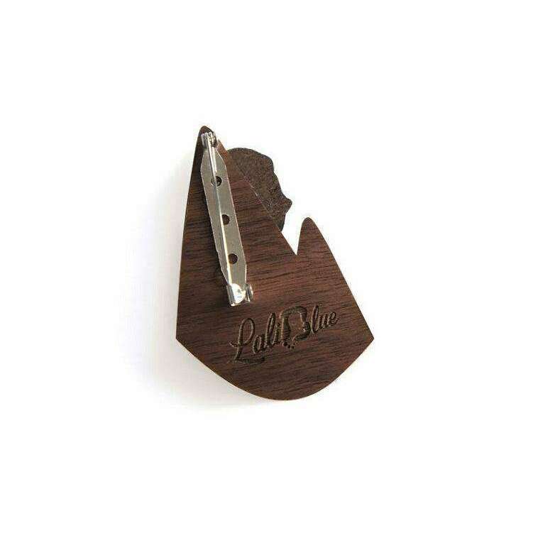 Girl with Deer and Mountains Brooch by Laliblue