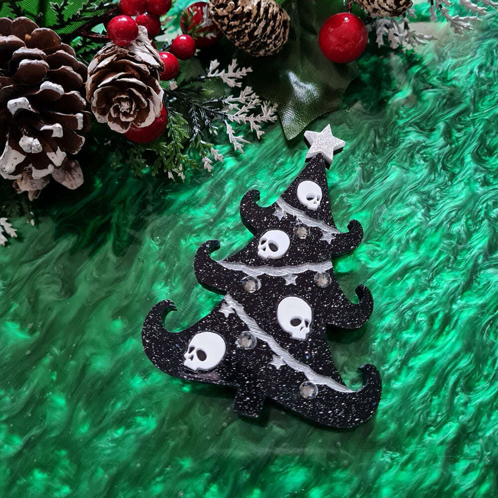 Gothic Christmas Tree Necklace by Cherryloco Jewellery