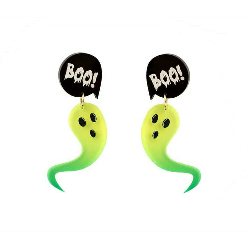 Green Ghost Earrings by Laliblue