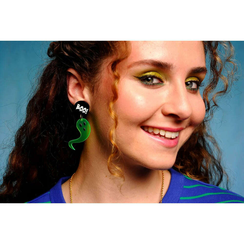 Green Ghost Earrings by Laliblue