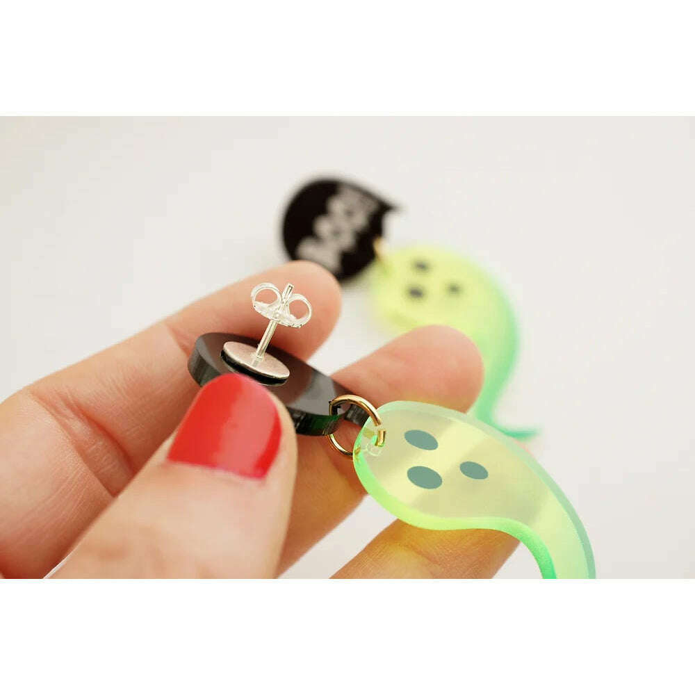 Green Ghost Earrings by Laliblue
